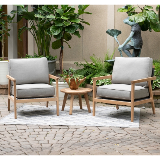 Royal Teak Venture Lounge Chair Set with Round Side Table - RT-VENTURA-SET1