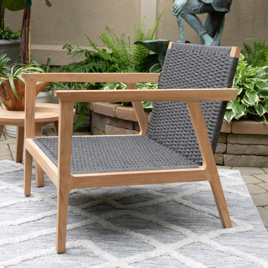 Royal Teak Ventura Club Chairs with Teak and Rope no cushion