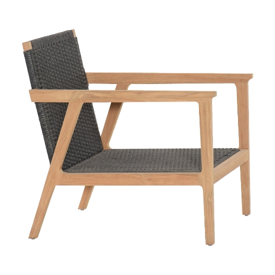 Ventura Club Chair with Teak and Rope no cushion