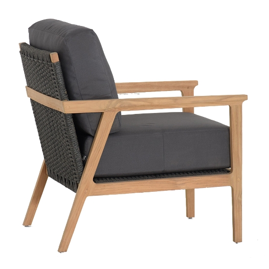 Royal Teak Ventura Club Chairs with Teak and Rope side