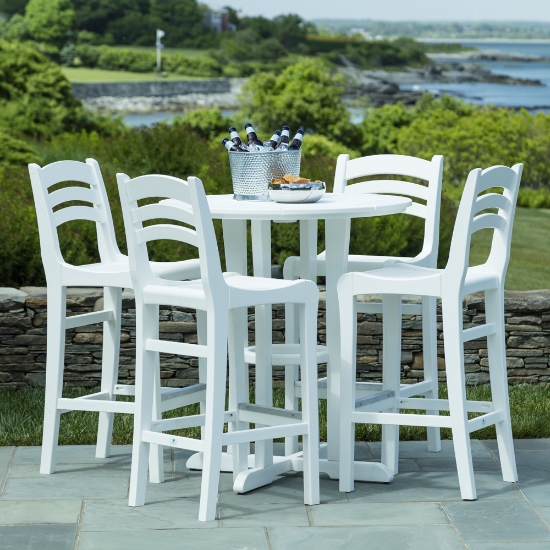 Charleston Bar Chair four person set white