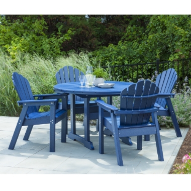 Seaside Casual Classic Adirondack Round Patio Dining Set for 4 - SC-CLASSIC-SET1