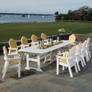 Seaside Casual Classic Adirondack Dining Set for 10 with Cushions - SC-CLASSIC-SET10
