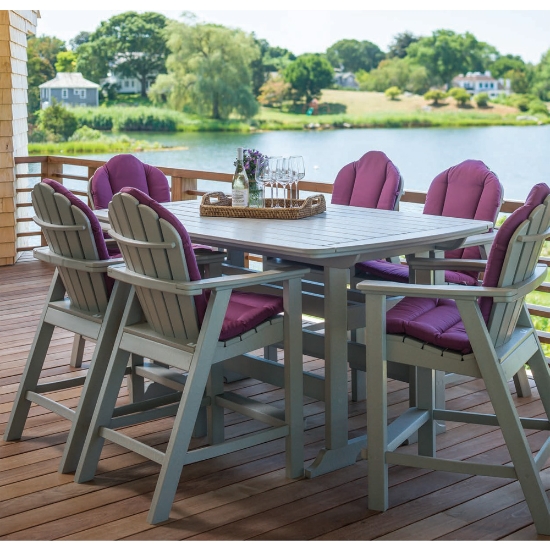 Seaside Casual Classic Adirondack Balcony Set for 6 with Cushions - SC-CLASSIC-SET15