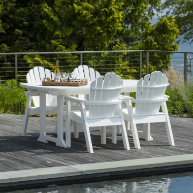 Seaside Casual Classic Adirondack Rectangle Dining Set for 4 - SC-CLASSIC-SET2