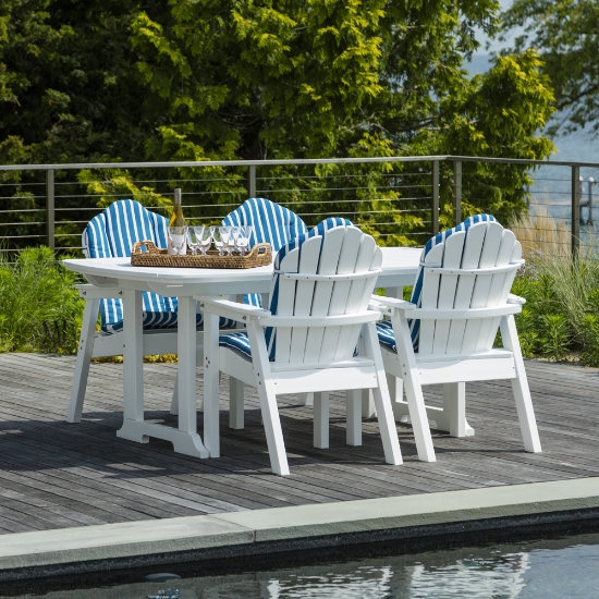 Seaside Casual Classic Adirondack Rectangle Dining Set for 4 with Cushions - SC-CLASSIC-SET3