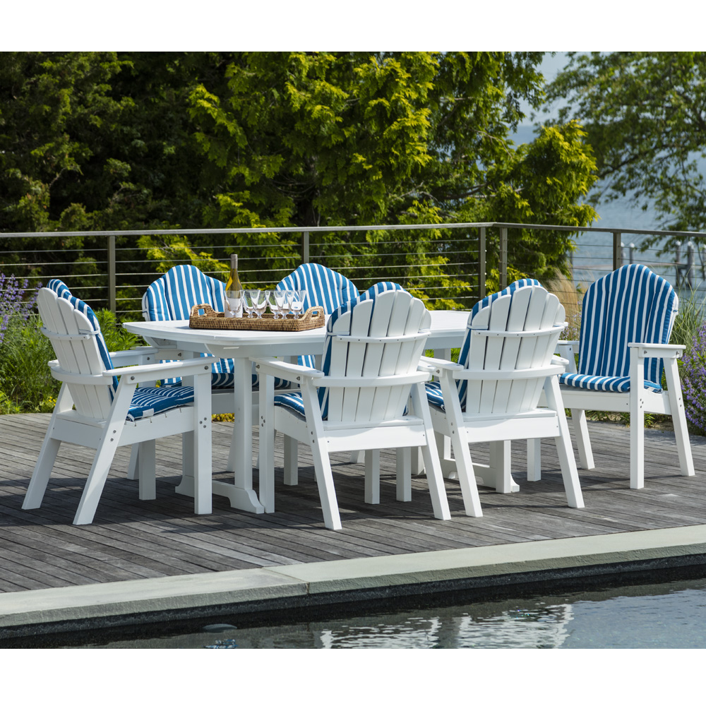 Seaside Casual Classic Adirondack Patio Dining Set for 6 with Cushions - SC-CLASSIC-SET5