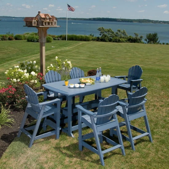 Seaside Casual Classic Adirondack Bar Set for 6 - SC-CLASSIC-SET9