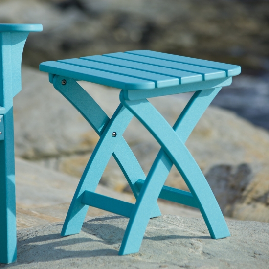 blue Coastline Harbor View Folding Side Table