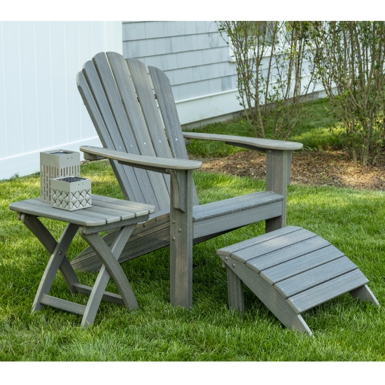 Seaside Casual Coastline Harbor View Adirondack Set with Table and Ottoman - SC-COASTLINE-SET10