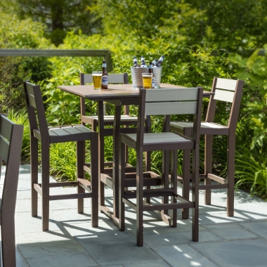 Seaside Casual Coastline Patio Bar Set with Square Table - SC-COASTLINE-SET2