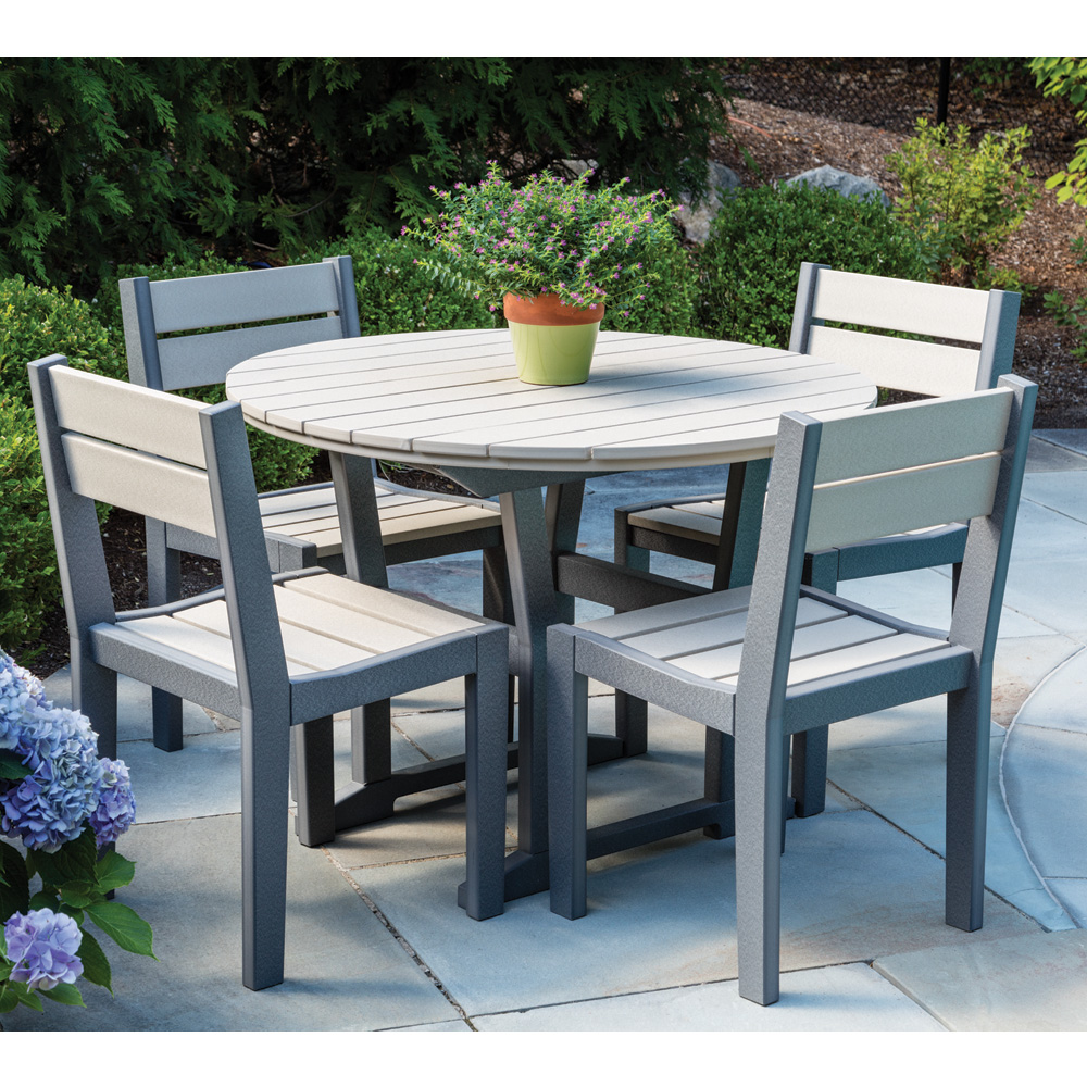 Seaside Casual Coastline Patio Dining Set with Round Table - SC-COASTLINE-SET4