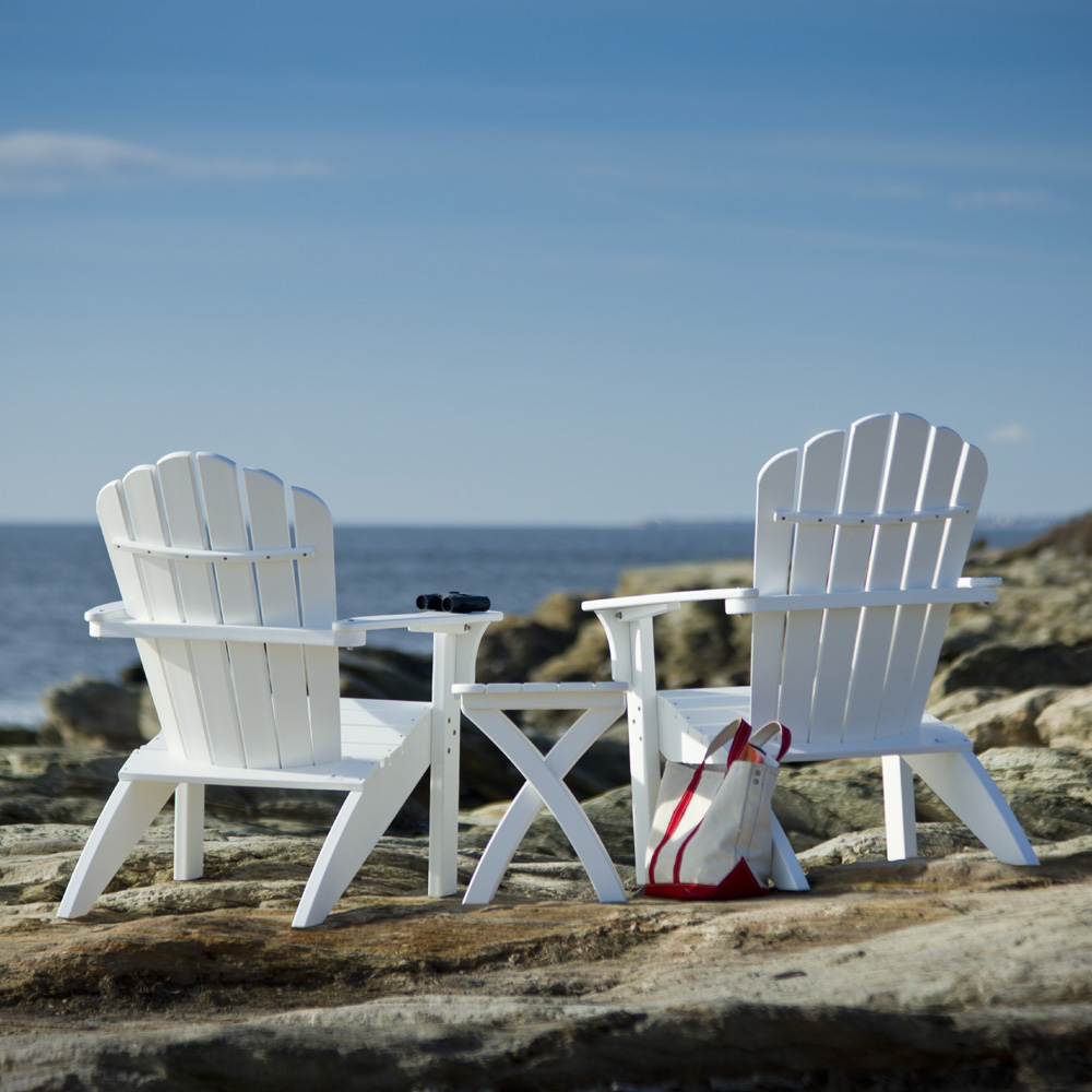 Seaside Casual Coastline Harbor View Adirondack Chair and Side Table Set - SC-COASTLINE-SET5