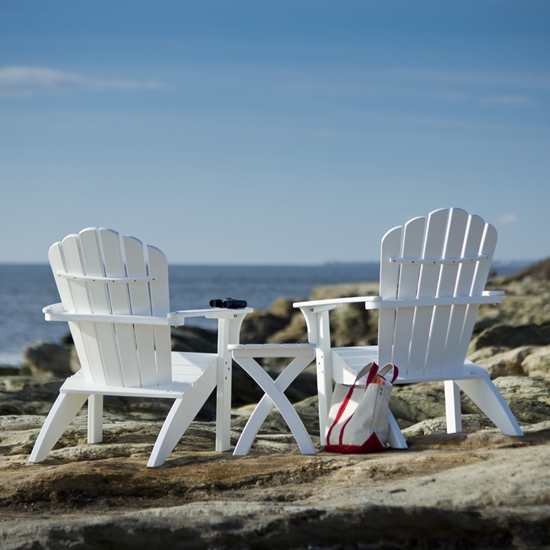 Coastline Harbor View Adirondack Chair and Side Table Set