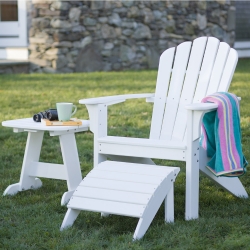 Seaside Casual Coastline Harbor View Adirondack Chair and Ottoman Set - SC-COASTLINE-SET6