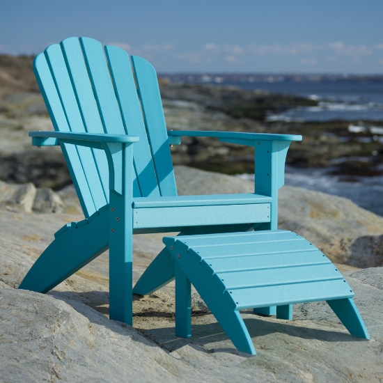 Coastline Harbor View Adirondack Chair and Ottoman