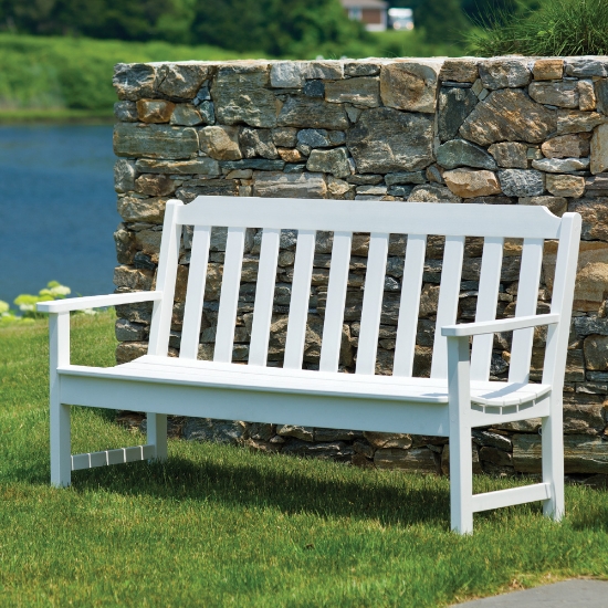 white Newport 60" Bench