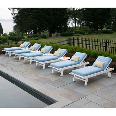 Seaside Casual Kingston Chaise Lounge with Cushions Set of 6 - SC-COMP-SET1