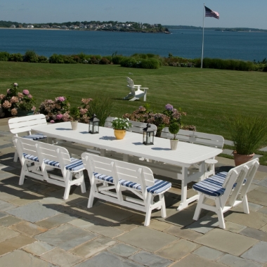 Seaside Casual Portsmouth Large HDPE Dining Set with Benches - SC-PORTSMOUTH-SET3