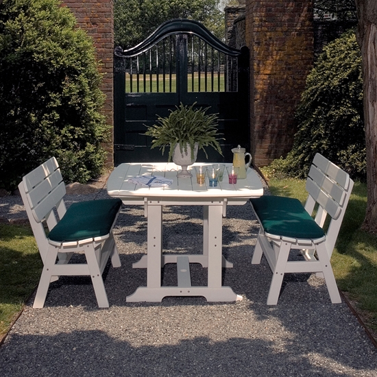 Seaside Casual Portsmouth Small Dining Set with Benches - SC-PORTSMOUTH-SET4