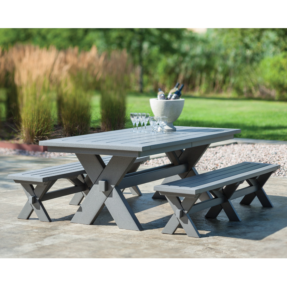 Seaside Casual Sonoma Dining Set with 2 Benches - SC-SONOMA-SET2