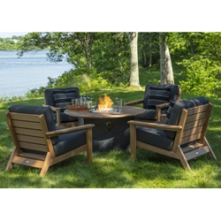 Seaside Casual Dex Club Chair and Fire Table Set - SC-DEX-SET1