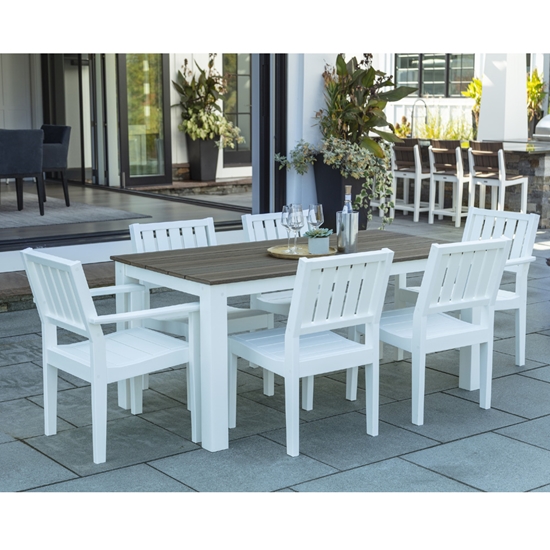 Greenwich Dining Set with Slatted Chairs