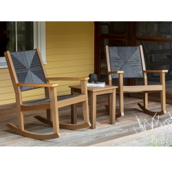 Seaside Casual Greenwich Woven Rocking Chair Set - SC-GREENWICH-SET9