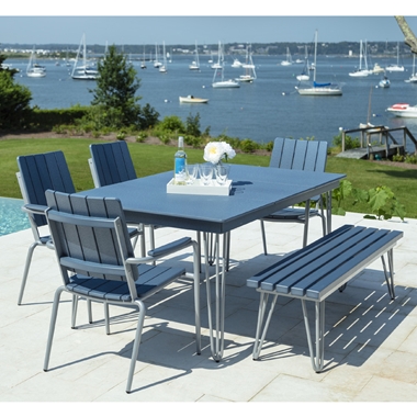 Seaside Casual HIP Patio Dining Set with Bench - SC-HIP-SET3