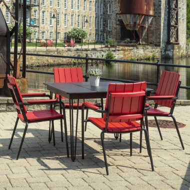 Seaside Casual HIP Modern Square Patio Set for 4 - SC-HIP-SET4