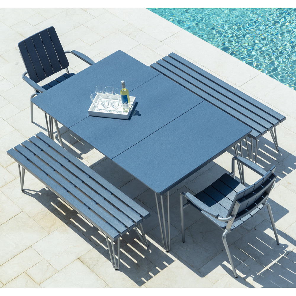 Seaside Casual HIP Patio Dining Set with Benches - SC-HIP-SET7