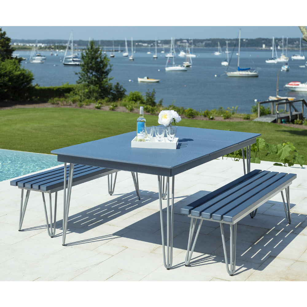 Seaside Casual HIP Dining Set with Benches - SC-HIP-SET8
