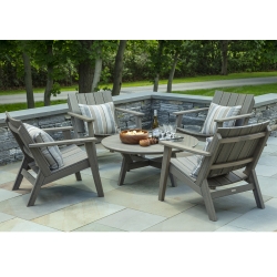 Seaside Casual Mad Chat Chair Set with Round Table - SC-MAD-SET13