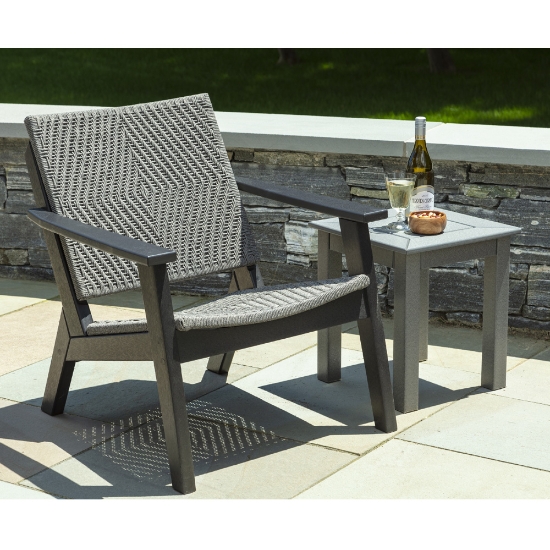 Seaside Casual Mad Woven Lounge Chair and Side Table Set - SC-MAD-SET16