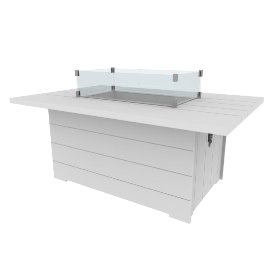 Seaside Casual Aura 53" Rectangle HDPE Fire Table