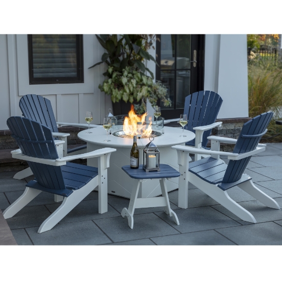 Seaside Casual Adirondack Shellback Fire Pit Set - SC-SHELLBACK-SET1