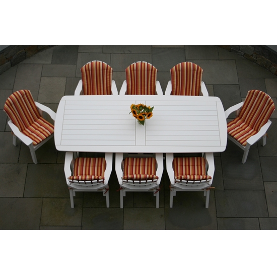 Adirondack Shellback Dining Set for 8 with Cushions top view