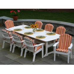 Seaside Casual Adirondack Shellback Dining Set for 8 with Cushions - SC-SHELLBACK-SET11
