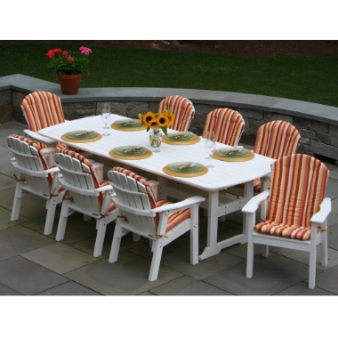Seaside Casual Adirondack Shellback Dining Set for 8 with Cushions - SC-SHELLBACK-SET11