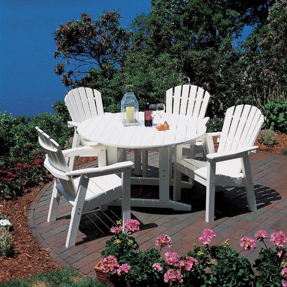 Seaside Casual Adirondack Shellback Polymer Outdoor Dining Set for 4 - SC-SHELLBACK-SET12