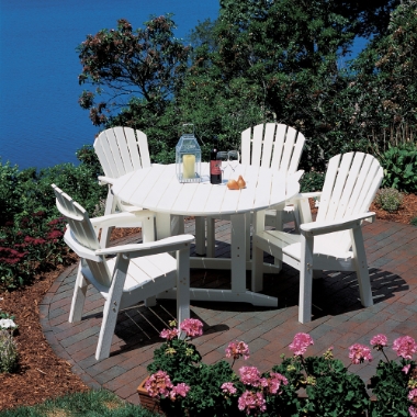 Seaside Casual Adirondack Shellback Polymer Outdoor Dining Set for 4 - SC-SHELLBACK-SET12