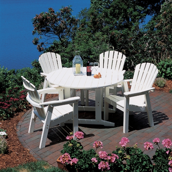 Seaside Casual Adirondack Shellback Polymer Outdoor Dining Set for 4 - SC-SHELLBACK-SET12