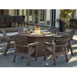 Seaside Casual Adirondack Shellback Dining Fire Pit Set - SC-SHELLBACK-SET17