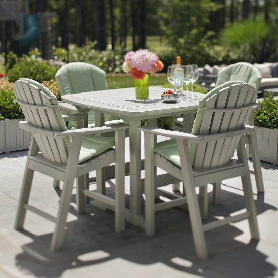 Seaside Casual Adirondack Balcony Patio Set for 4 - SC-SHELLBACK-SET2