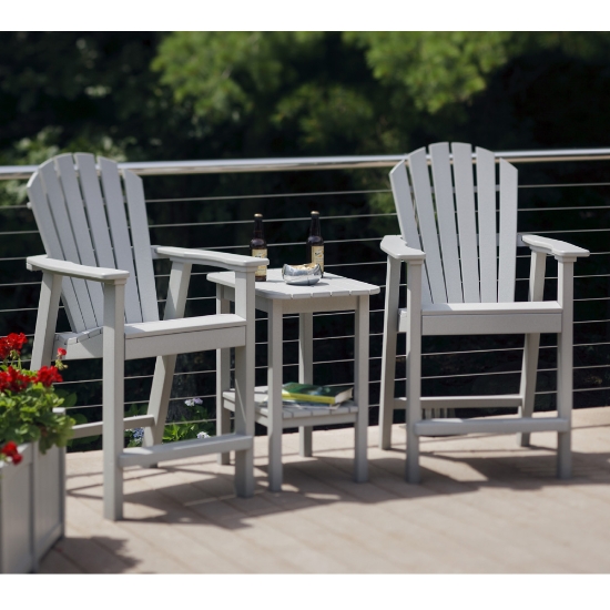 Seaside Casual Adirondack Balcony Set with Side Table - SC-SHELLBACK-SET3