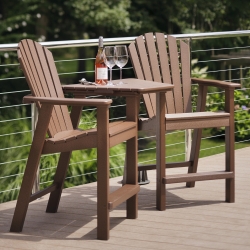 Seaside Casual Adirondack Balcony Tete-A-Tete Set - SC-SHELLBACK-SET4
