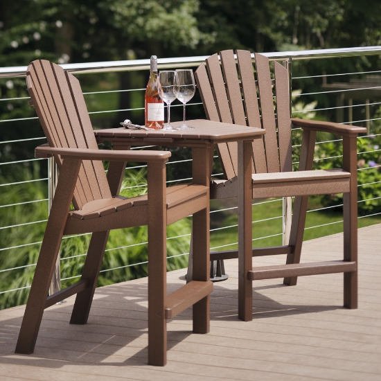 Seaside Casual Adirondack Balcony Tete-A-Tete Set - SC-SHELLBACK-SET4