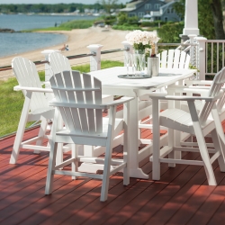 Seaside Casual Adirondack Shellback Balcony HDPE Set for 6 - SC-SHELLBACK-SET5
