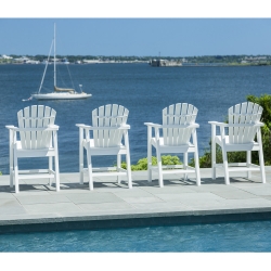 Seaside Casual Adirondack Shellback Balcony Set of 4 - SC-SHELLBACK-SET6