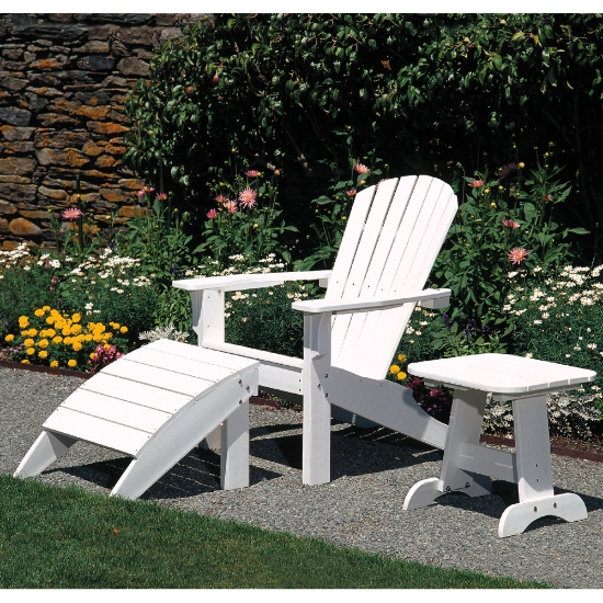Seaside Casual Adirondack Shellback Chair and Ottoman Set - SC-SHELLBACK-SET7